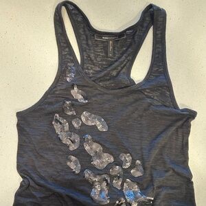 BCBG MaxAzria Black Racerback Tank w/Sequins